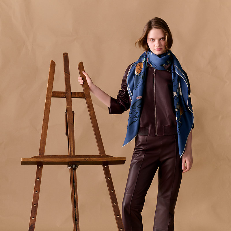 Paddock shawl 140 - Grey | Hermès Mainland China